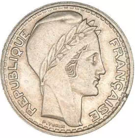 10 francs Turin grosse tete cupronickel