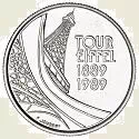 5 francs Tour Eiffel 1989 Avers