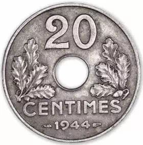 20 centimes Etat Français - Type 20