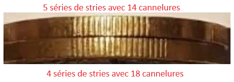 20 francs Mont Saint-Michel 4 ou 5 séries de stries