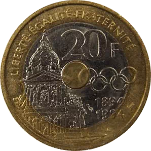 20 francs Pierre de Courertin 1994 Revers