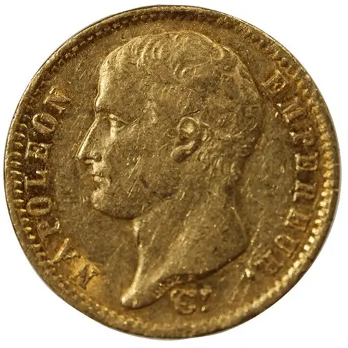20 francs Napoléon 1er tête grosse tête premier empire avers