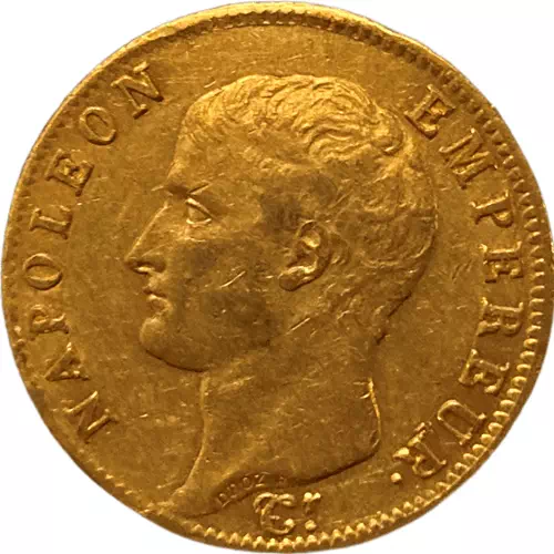 20 francs Napoléon 1er tête sans leuriers premier empire avers