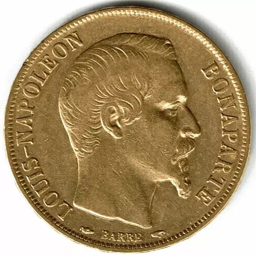 20 francs Louis-Napoléon Bonaparte avers