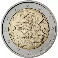 2 euros commémorative Italie 2008