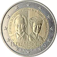 2 euros commémorative Luxembourg 2019