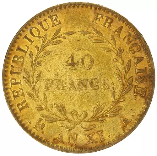 40 francs Bonaparte revers