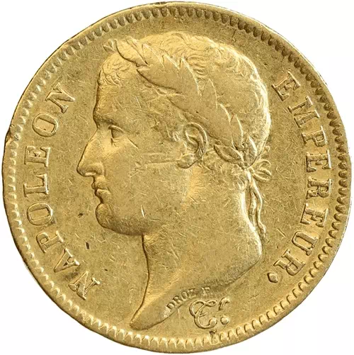 40 francs Napoléon tête aux lauriers Premier empire avers