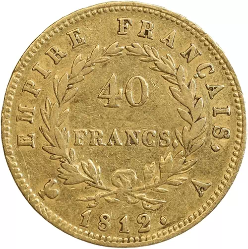 40 francs Napoléon tête aux lauriers Premier empire revers