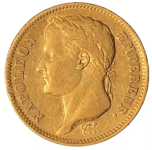 40 francs Napoléon tête aux lauriers revers république Premier empire avers
