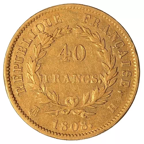 40 francs Napoléon tête aux lauriers revers république Premier empire revers