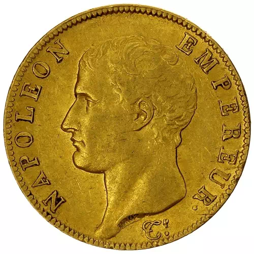 40 francs Napoléon - tête sans lauriers - Premier empire avers