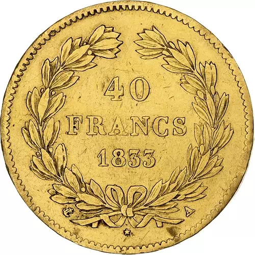40 francs Louis Philippe Tête aux lauriers revers