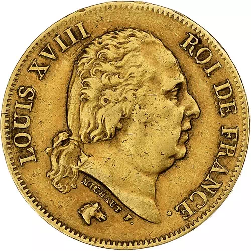 40 francs Louis XVIII Second gouvernement royal avers