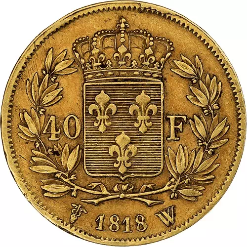40 francs Louis XVIII Second gouvernement royal revers