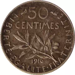 50 centimes Semeuse Argent