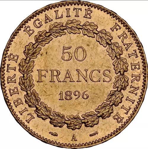 50 francs Génie debout troisième république revers