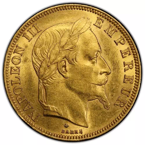 50 francs Napoléon tête aux lauriers Second empire avers