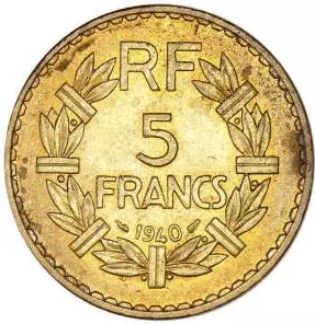 5 francs Lavrillier Bronze Aluminium
