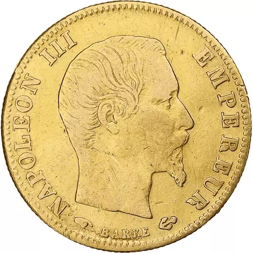 5 francs Napoléon III tête sans les lauriers grande taille avers