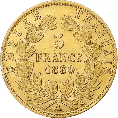 5 francs Napoléon III tête sans les lauriers grande taille revers