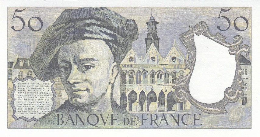 Billet de 50 francs Quentin de La Tour verso